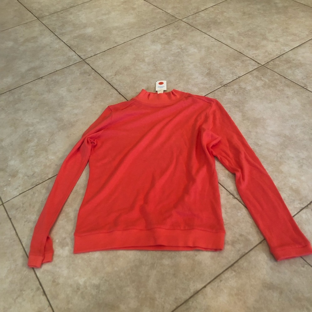 Col Story Women’s Orange Mock Turtleneck.  Size M.  NWT